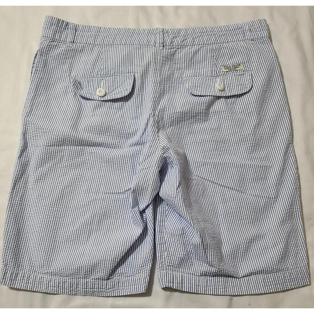 Polo Jeans Co Ralph Lauren Shorts Womens Sz 8 Medium Striped Seersucker Golf EUC - Picture 3 of 8